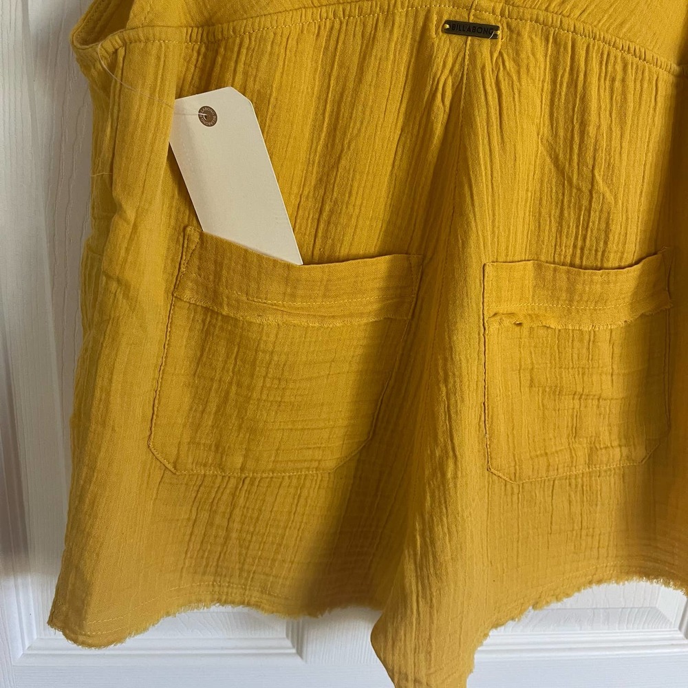 Billabong• Girl On The Run Mustard Yellow Short Overalls - Picture 13 of 16